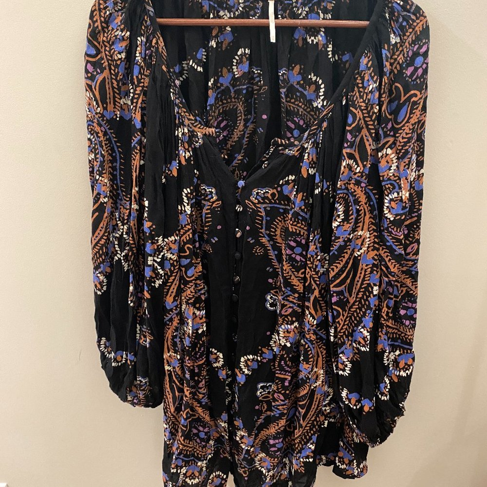 free people long sleeve boho tunic - size XS